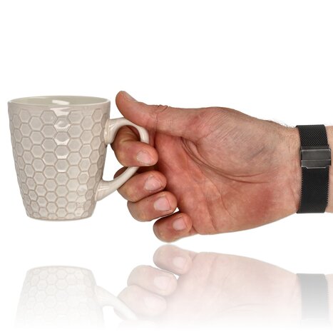 Discountershop Koffiekopjes met Oor – 200ml Aardewerk Mokken – Cappuccino Kopjes en Theemokken – Bijenwaskoek Design – Wit Discountershop Koffiekopjes met Oor – 200ml Aardewerk Mokken – Cappuccino Kopjes en Theemokken – Bijenwaskoek Design – Wit