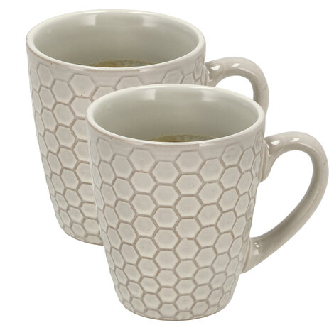 Discountershop Koffiekopjes met Oor – 200ml Aardewerk Mokken – Cappuccino Kopjes en Theemokken – Bijenwaskoek Design – Wit Discountershop Koffiekopjes met Oor – 200ml Aardewerk Mokken – Cappuccino Kopjes en Theemokken – Bijenwaskoek Design – Wit