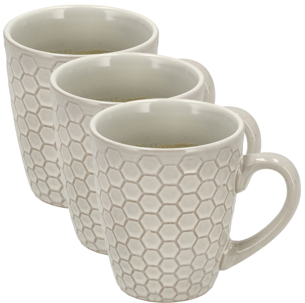 Discountershop Koffiekopjes met Oor – 200ml Aardewerk Mokken – Cappuccino Kopjes en Theemokken – Bijenwaskoek Design – Wit Discountershop Koffiekopjes met Oor – 200ml Aardewerk Mokken – Cappuccino Kopjes en Theemokken – Bijenwaskoek Design – Wit