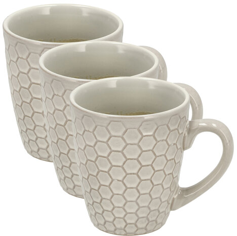 Discountershop Koffiekopjes met Oor – 200ml Aardewerk Mokken – Cappuccino Kopjes en Theemokken – Bijenwaskoek Design – Wit Discountershop Koffiekopjes met Oor – 200ml Aardewerk Mokken – Cappuccino Kopjes en Theemokken – Bijenwaskoek Design – Wit