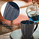 Discountershop Coffee Mugs with Handle – Dark Blue Ceramic Mugs 200ml – Cappuccino and Tea Mugs – Herringbone Design