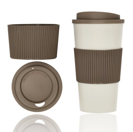 Discountershop Koffiebeker To Go 500ml – Herbruikbare Drinkbeker met Deksel – Thermosbeker – Theebeker – IJskoffie Beker – Milkshake Beker – Reisbeker