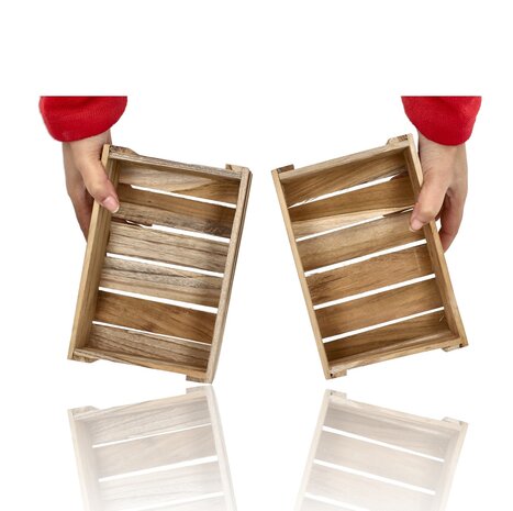 Discountershop Wooden Box Set – Wooden Boxes and Wooden Boxes for Storage Box, Fruit Boxes, Wooden Bins, Wooden Storage Chest and Storage Boxes – Perfect for Christmas Packages, Fruit Baskets or Hobby Room