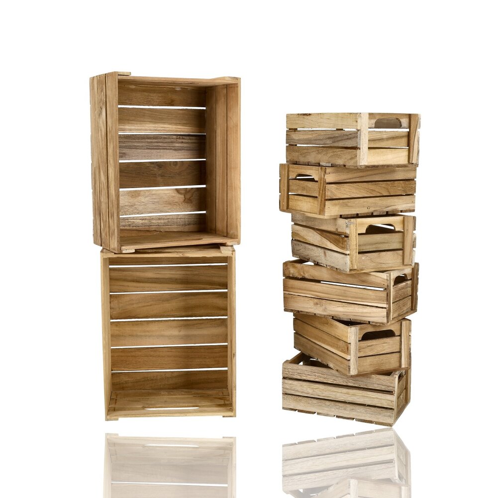 Discountershop Wooden Box Set – Wooden Boxes and Wooden Boxes for Storage Box, Fruit Boxes, Wooden Bins, Wooden Storage Chest and Storage Boxes – Perfect for Christmas Packages, Fruit Baskets or Hobby Room