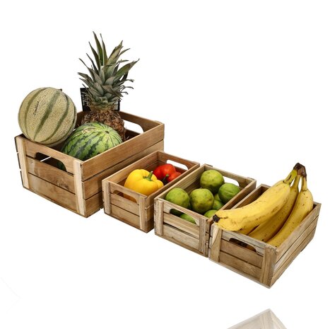 Discountershop Wooden Box Set – Wooden Boxes and Wooden Boxes for Storage Box, Fruit Boxes, Wooden Bins, Wooden Storage Chest and Storage Boxes – Perfect for Christmas Packages, Fruit Baskets or Hobby Room
