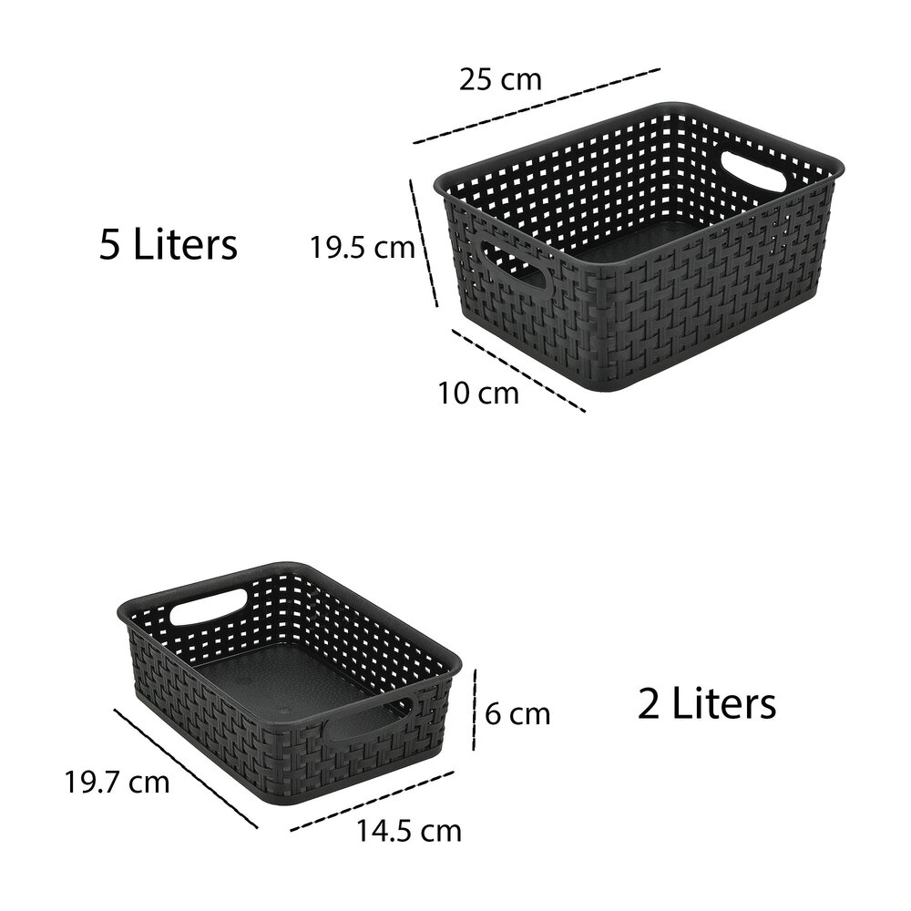 Discountershop Opbergmand Keukenkast en Kledingkast - 4-Delige Opbergdoos en Opbergbox – Manden en Bakken Voor Opslag - Mandjes Riet Opbergmand Speelgoed