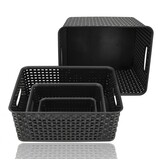 Discountershop Kitchen Cabinet & Wardrobe Storage Basket – 4-Piece Storage Box Set – Woven Storage Baskets & Bins for Organization – Wicker Toy Storage Basket Discountershop Kitchen Cabinet & Wardrobe Storage Basket – 4-Piece Storage Box Set – Woven Storage Baskets & Bins for Organization – Wicker Toy Storage Basket