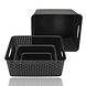 Discountershop Kitchen Cabinet & Wardrobe Storage Basket – 4-Piece Storage Box Set – Woven Storage Baskets & Bins for Organization – Wicker Toy Storage Basket Discountershop Kitchen Cabinet & Wardrobe Storage Basket – 4-Piece Storage Box Set – Woven Storage Baskets & Bins for Organization – Wicker Toy Storage Basket