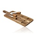 Discountershop Kaasplankje met Messen – Bamboe Kaasplank met 3 Kaasmessen – Houten Serveerplank 42×15,5×1,5 cm voor Kaas, Borrel & Tapas