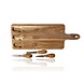 Discountershop Cheese Board with Knives – Bamboo Cheese Board with 3 Cheese Knives – Wooden Serving Board 42×15.5×1.5 cm for Cheese, Charcuterie & Tapas