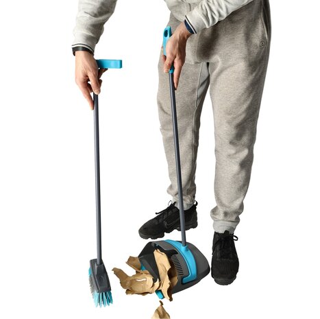 Discountershop Stoffer en Blik met Lange Steel 90 cm – Bezem & Schoonmaakset voor Binnen en Buiten