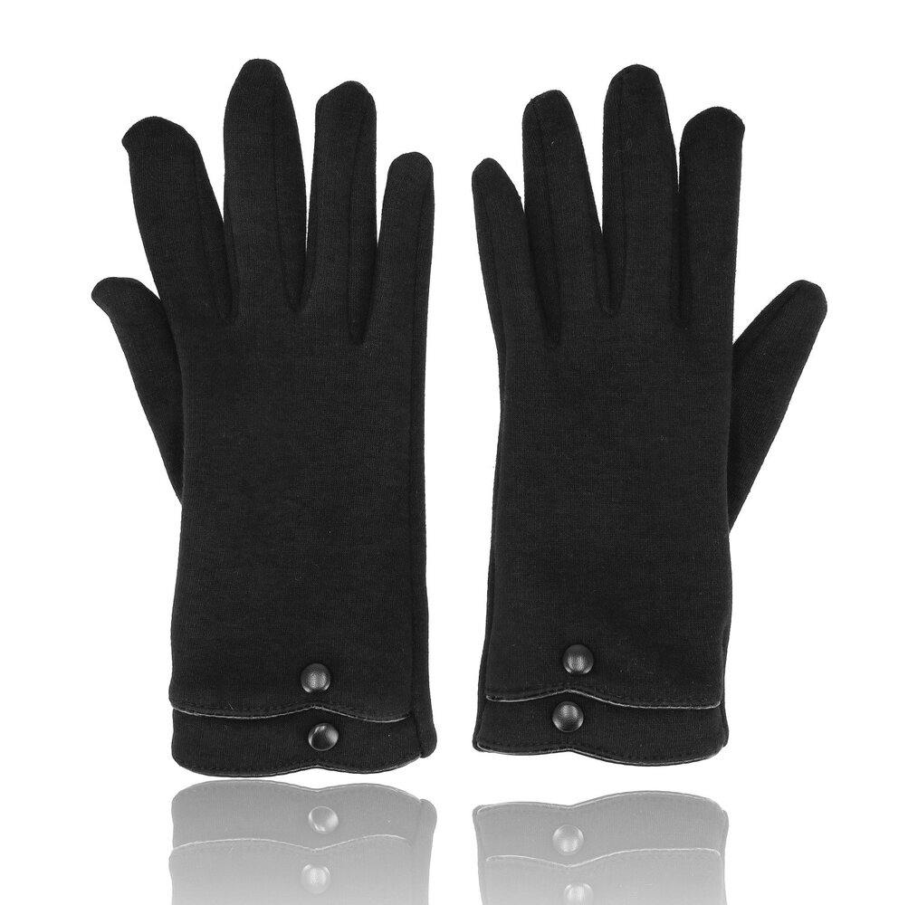 Discountershop Handschoenen Dames met Fleece Voering - S/6 - Handschoenen Dames Winter – Verwarmde Mode/Fashion Handschoenen - Zwart