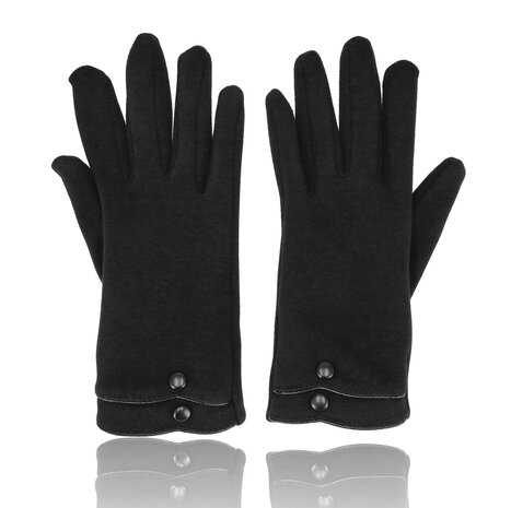 Discountershop Handschoenen Dames met Fleece Voering - S/6 - Handschoenen Dames Winter – Verwarmde Mode/Fashion Handschoenen - Zwart