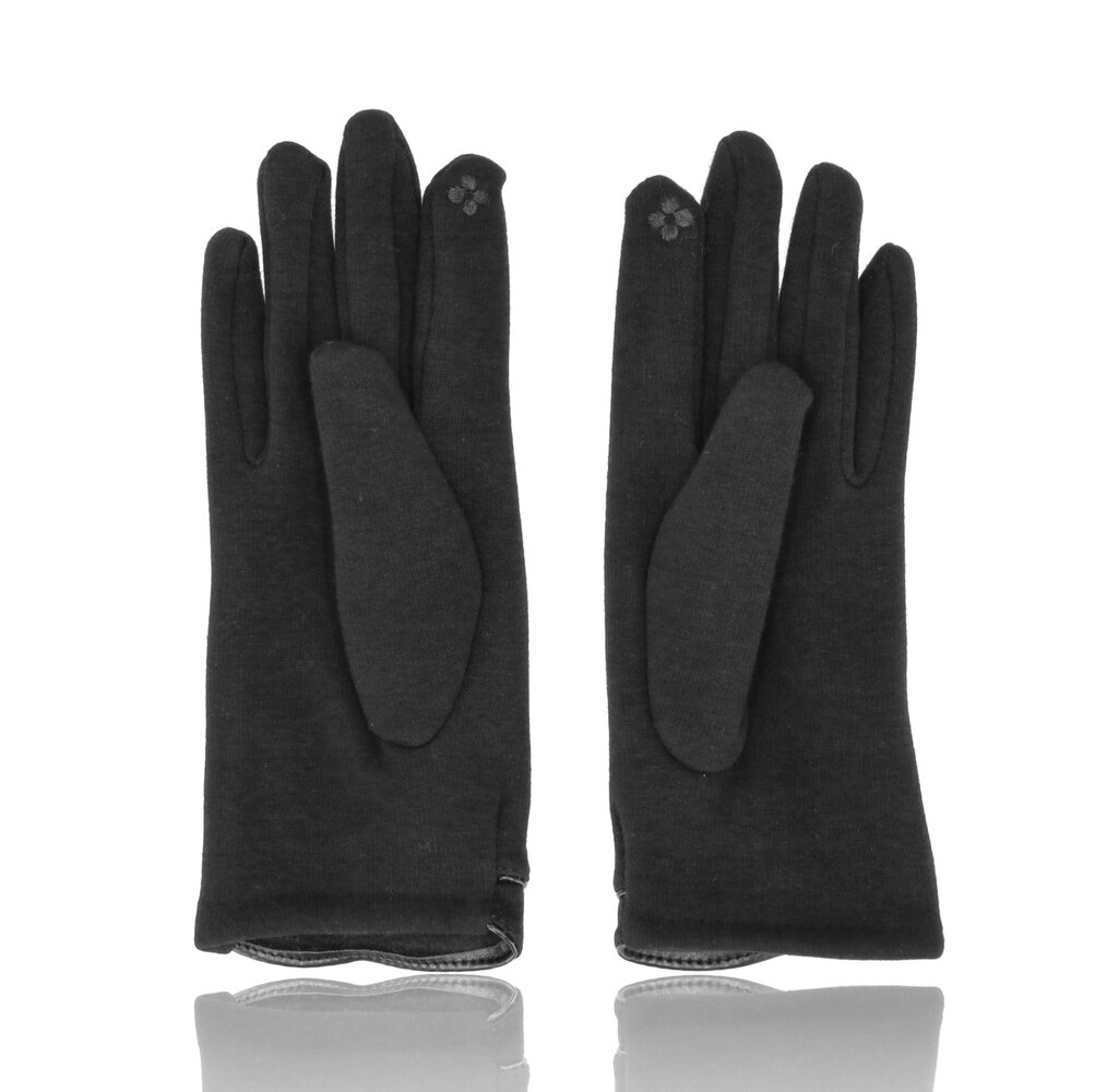 Discountershop Handschoenen Dames met Fleece Voering - S/6 - Handschoenen Dames Winter – Verwarmde Mode/Fashion Handschoenen - Zwart