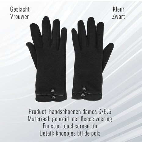 Discountershop Women's Fleece Lined Gloves - S/6 - Women's Winter Gloves - Heated Fashion Gloves - Black