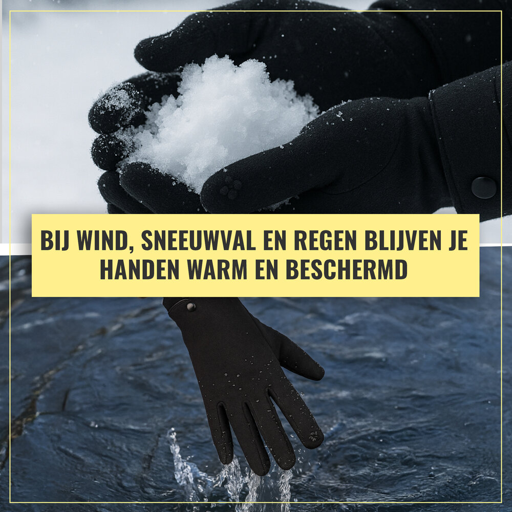 Discountershop Handschoenen Dames met Fleece Voering - S/6 - Handschoenen Dames Winter – Verwarmde Mode/Fashion Handschoenen - Zwart