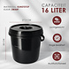 Discountershop Bucket with Lid 16 Liter – Strong Plastic Bucket with Lid and Handle – Black Bucket Non-Slip – Indoor & Outdoor Use