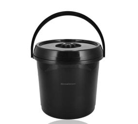 Discountershop Bucket with Lid 14 Liter – Strong Plastic Bucket with Lid and Handle – Black Bucket Non-Slip – Indoor & Outdoor Use Discountershop Bucket with Lid 14 Liter – Strong Plastic Bucket with Lid and Handle – Black Bucket Non-Slip – Indoor & Outdoor Use