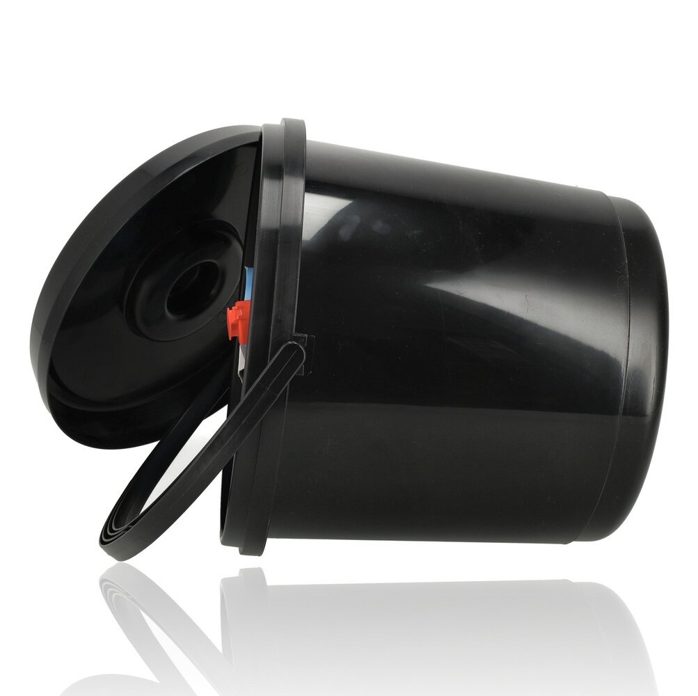 Discountershop Emmer met Deksel 14 Liter – Sterke Kunststof Emmer met Deksel en Handvaten – Zwarte Emmers Deksel Antislip – Binnen & Buiten Gebruik