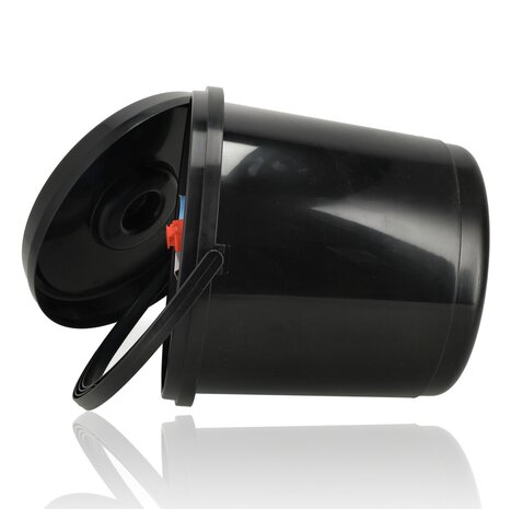 Discountershop Emmer met Deksel 16 Liter – Sterke Kunststof Emmer met Deksel en Handvaten – Zwarte Emmers Deksel Antislip – Binnen & Buiten Gebruik