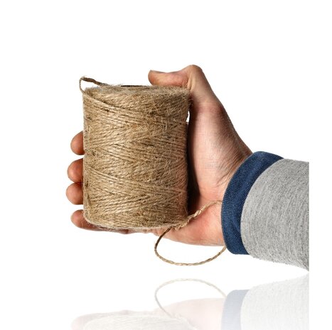 Discountershop Jute Touw 3mm – 2x 74m Natuurlijk Bindtouw – Goedkoop Touw voor Hobby, Tuin, Cadeauverpakking & Decoratie - Copy