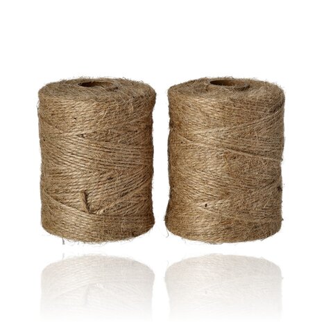 Discountershop Jute Twine 3mm – 2x 74m Natural Craft Rope – Eco Twine for DIY, Gardening, Gift Wrapping & Home Decoration - Copy