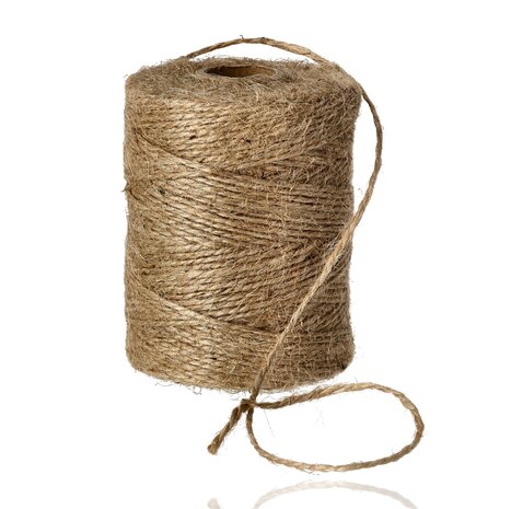 Discountershop Jute Touw 3mm – 2x 74m Natuurlijk Bindtouw – Goedkoop Touw voor Hobby, Tuin, Cadeauverpakking & Decoratie - Copy