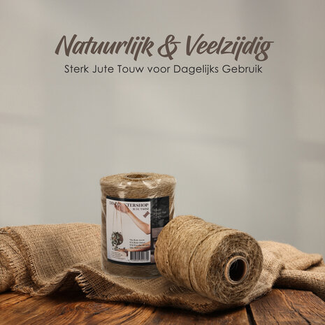 Discountershop Jute Twine 3mm – 2x 74m Natural Craft Rope – Eco Twine for DIY, Gardening, Gift Wrapping & Home Decoration - Copy