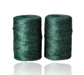 Discountershop Jute Touw 200 Meter 2 Stuks (400m) – Jute Koord Groen – Natuurlijk Bindtouw – Dik Jute Touw voor Tuin, Verpakking en Decoratie