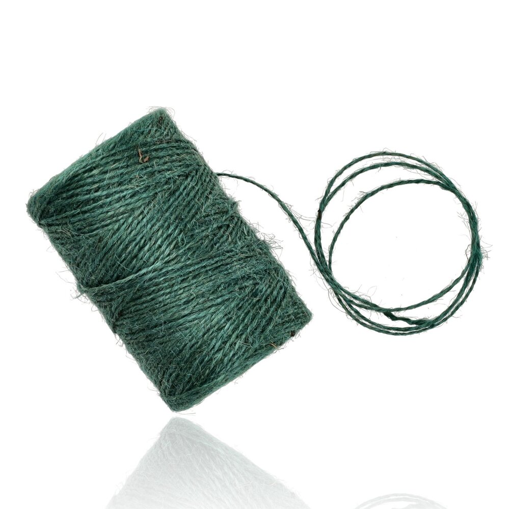 Discountershop Jute Touw 200 Meter 2 Stuks (400m) – Jute Koord Groen – Natuurlijk Bindtouw – Dik Jute Touw voor Tuin, Verpakking en Decoratie