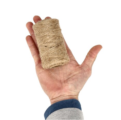 Discountershop Jute Touw 2x 65 Meter – Natuurlijk Bruin Bindtouw – Dik Jute Touw voor Knutselen, Tuin, Decoratie en Verpakking