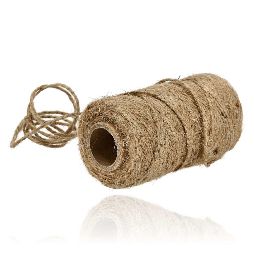 Discountershop Jute Touw 2x 65 Meter – Natuurlijk Bruin Bindtouw – Dik Jute Touw voor Knutselen, Tuin, Decoratie en Verpakking