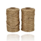 Discountershop Jute Rope 2x 65 Meters – Natural Brown Binding Twine – Thick Jute Rope for Crafts, Garden, Decoration and Packaging