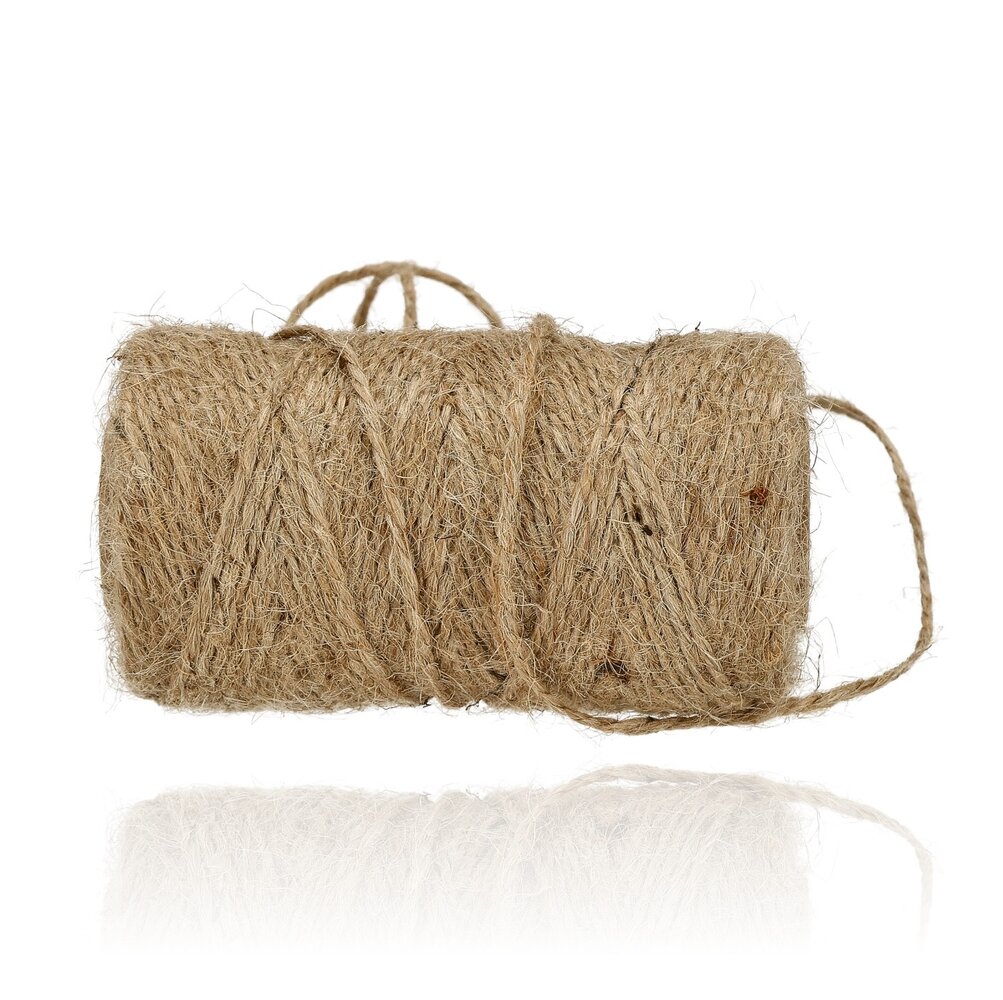 Discountershop Jute Touw 2x 65 Meter – Natuurlijk Bruin Bindtouw – Dik Jute Touw voor Knutselen, Tuin, Decoratie en Verpakking
