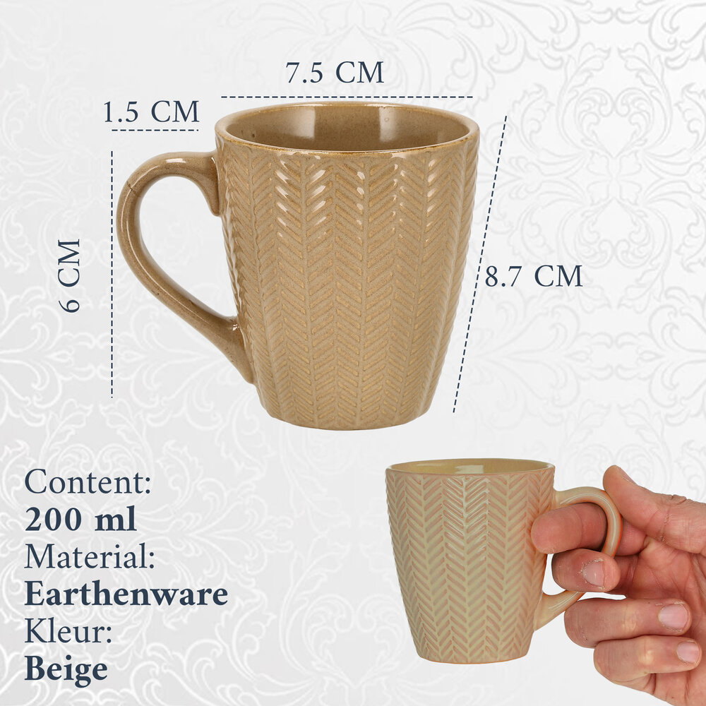 Discountershop Ceramic Coffee Cup 200ml – Coffee Mug with Handle – Stoneware Coffee & Tea Mug for Espresso and Cappuccino Discountershop Ceramic Coffee Cup 200ml – Coffee Mug with Handle – Stoneware Coffee & Tea Mug for Espresso and Cappuccino