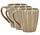 200 ml Ceramic Coffee Mugs with Handle – Herringbone Pattern – Stoneware Coffee Cup – Microwave Safe – Set Available