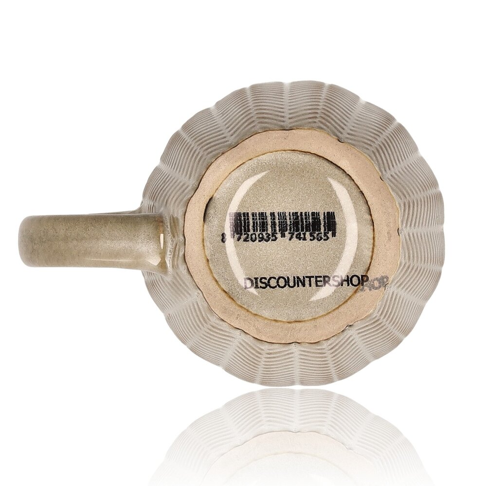 Discountershop 200 ml Keramische Koffiemokken met Oor – Herringraat Patroon – Aardewerk Koffiebeker – Theemok & Koffiekopje – Magnetronbestendig – Set Beschikbaar