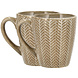 Discountershop 200 ml Ceramic Coffee Mugs with Handle – Herringbone Pattern – Stoneware Coffee Cup – Microwave Safe – Set Available