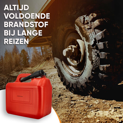 Discountershop Jerrycan 20 Liter Red - With Funnel Spout - Including Handy Filling Hose - UN-Approved Fuel Jerrycans for Petrol and Diesel - Fuel Jerrycans