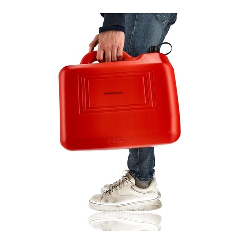 Discountershop Jerrycan 20 Liter Rood - Met Trechter Tuit - Inclusief Handige Vulslang - UN-Gekeurde Brandstof Jerrycans voor Benzine en Diesel - Brandstof Jerrycans