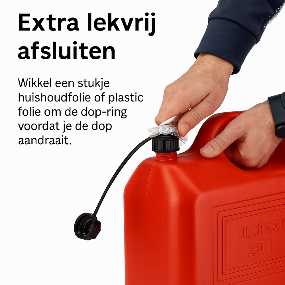 Discountershop Jerrycan 20 Liter Rood - Met Trechter Tuit - Inclusief Handige Vulslang - UN-Gekeurde Brandstof Jerrycans voor Benzine en Diesel - Brandstof Jerrycans