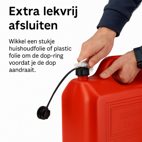 Discountershop Jerrycan 20 Liter Red - With Funnel Spout - Including Handy Filling Hose - UN-Approved Fuel Jerrycans for Petrol and Diesel - Fuel Jerrycans