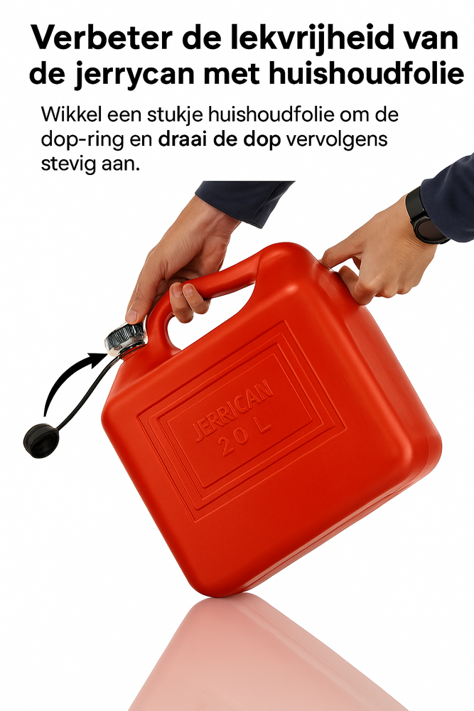 Discountershop Jerrycan 20 Liter Rood - Met Trechter Tuit - Inclusief Handige Vulslang - UN-Gekeurde Brandstof Jerrycans voor Benzine en Diesel - Brandstof Jerrycans
