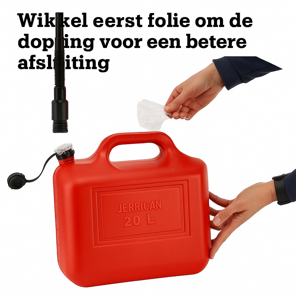 Discountershop Jerrycan 20 Liter Red - With Funnel Spout - Including Handy Filling Hose - UN-Approved Fuel Jerrycans for Petrol and Diesel - Fuel Jerrycans
