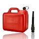 Discountershop Jerrycan 20 Liter Rood - Met Trechter Tuit - Inclusief Handige Vulslang - UN-Gekeurde Brandstof Jerrycans voor Benzine en Diesel - Brandstof Jerrycans