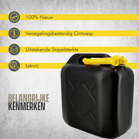 Discountershop Jerrycan 20 Liter Zwart – Voor Benzine en Diesel – Met Flexibele Schenktuit Discountershop Jerrycan 20 Liter Zwart – Voor Benzine en Diesel – Met Flexibele Schenktuit