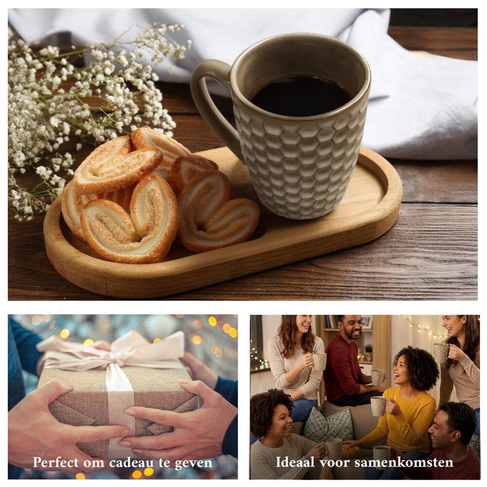 Discountershop Koffiekopje 200ml – Keramische Koffiebeker met Oor – Aardewerk Koffiemok & Theemok – Kleine Mok voor Koffie, Cappuccino & Espresso