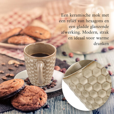 Discountershop Koffiekopje 200ml – Keramische Koffiebeker met Oor – Aardewerk Koffiemok & Theemok – Kleine Mok voor Koffie, Cappuccino & Espresso