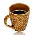 Ceramic Coffee Cup with Handle 200 ml – Stoneware Coffee Mug & Tea Cup – Brown Honeycomb Pattern
