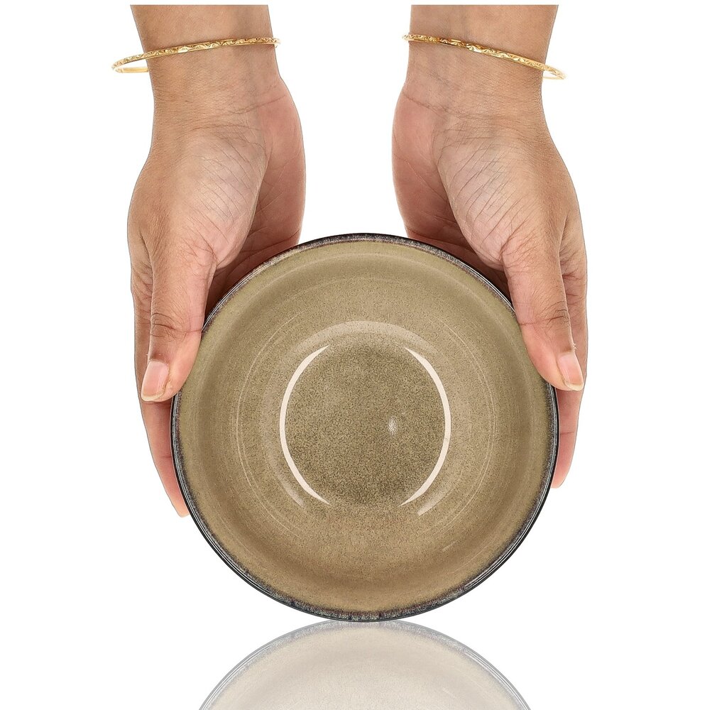 Discountershop Soup Bowl Set – Ø14 cm – Earthenware Ramen Bowls Without Handle – Bowls for Soup, Noodles, Salad, Breakfast and Fruit Bowl – Dishwasher Safe